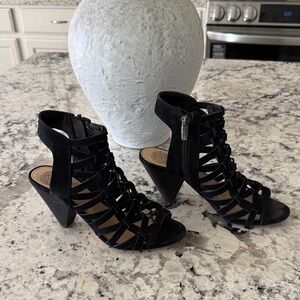 Vince Camuto Black Caged Heels